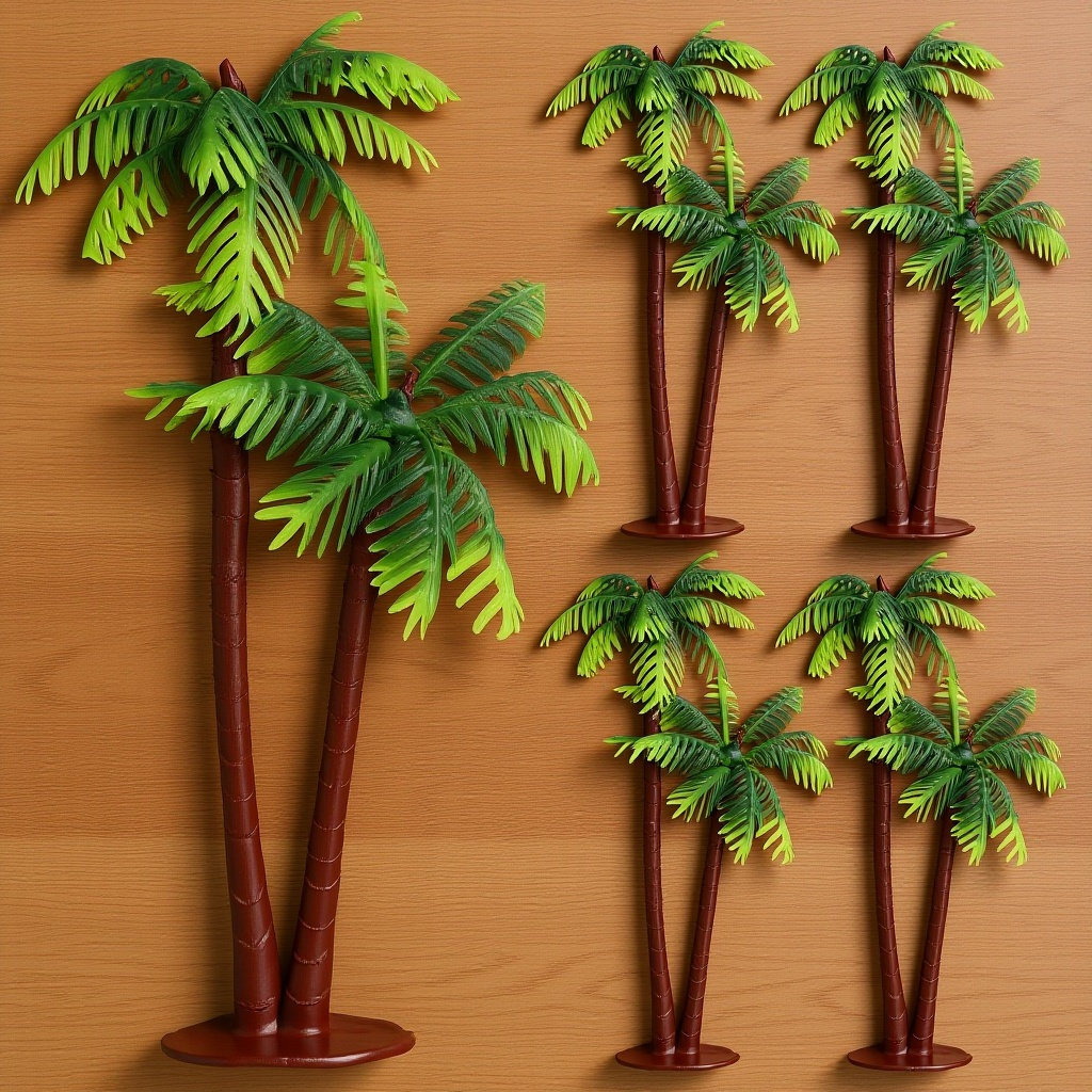 Aquarium Planted Tree - 5Pcs Realistic Coconut Tree Aquarium Decorations