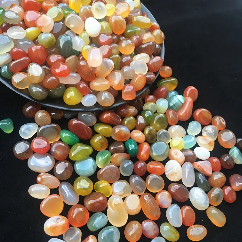 Planted Aquarium Air Stone - 100g Agate Pebbles, Colorful Decorative Stones