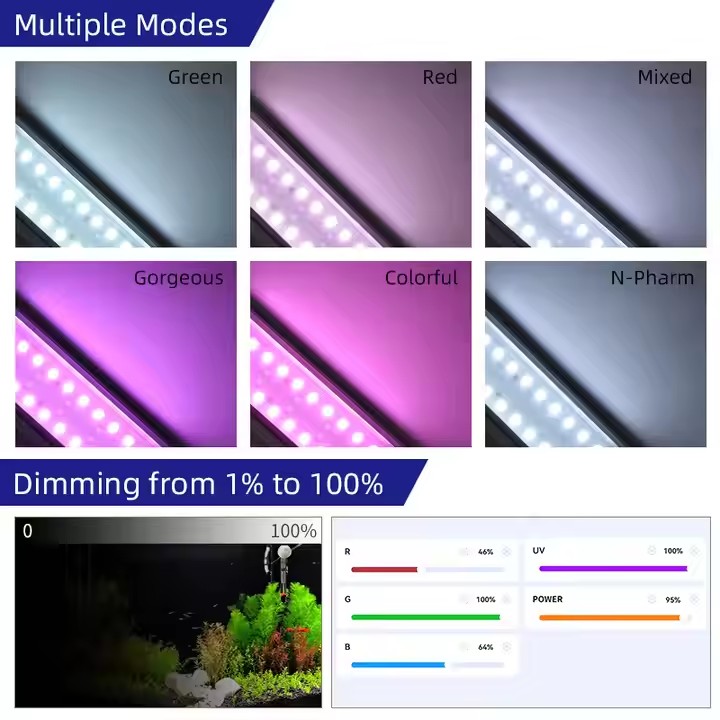 WEEK AQUA S Series RGB+UV Full - Planted Aquarium Uv Light ulasan dan harga