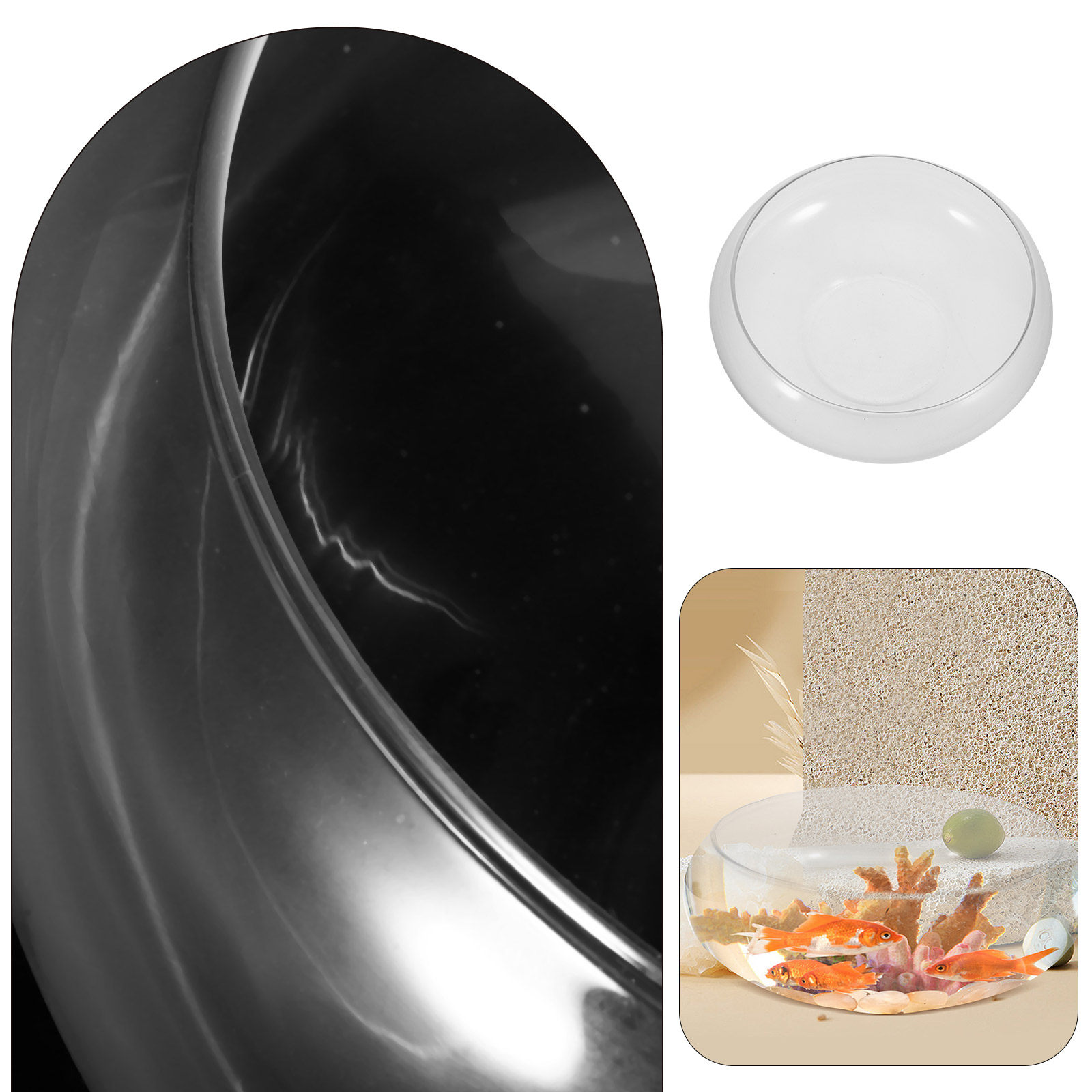 Premium Transparent Glass Fish - Planted Aquarium For Goldfish ulasan dan harga