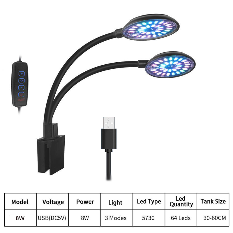 USB Aquarium LED Light Fish Ta - Aquarium Planted Tank Light ulasan dan harga