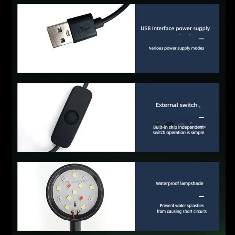 USB LED Fish Tank Clip Lamp Hi - Aquarium Planted Tank Light ulasan dan harga